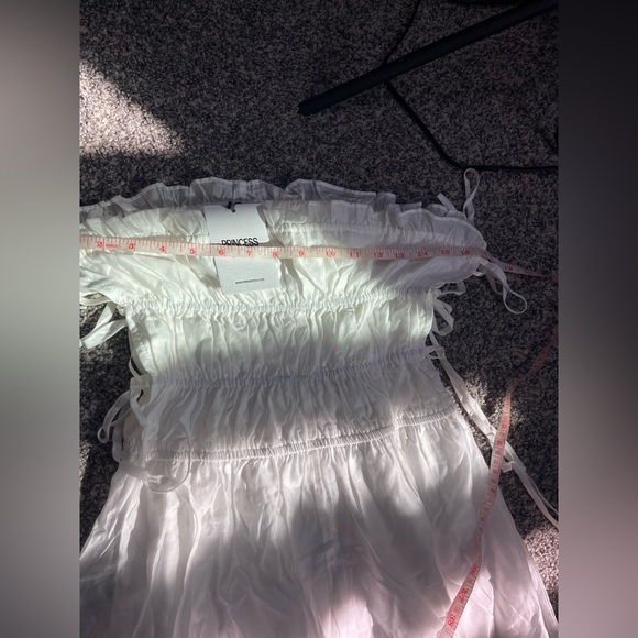 Princess Polly NWT EMILIANO STRAPLESS MAXI DRESS WHITE Sz US 2 Coastal Cottage - Picture 10 of 13